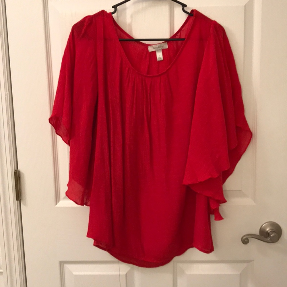 Red shawl blouse from Dress Barn